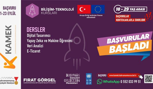 Kahramanmaraş’ta 30 Branşta Ücretsiz Kurs Başvuruları Başladı: Son Gün 23 Eylül