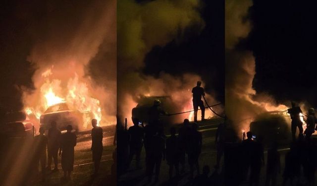 Sabaha Karşı Alevlere Teslim Oldu! Kahramanmaraş’ta Araç Yangını