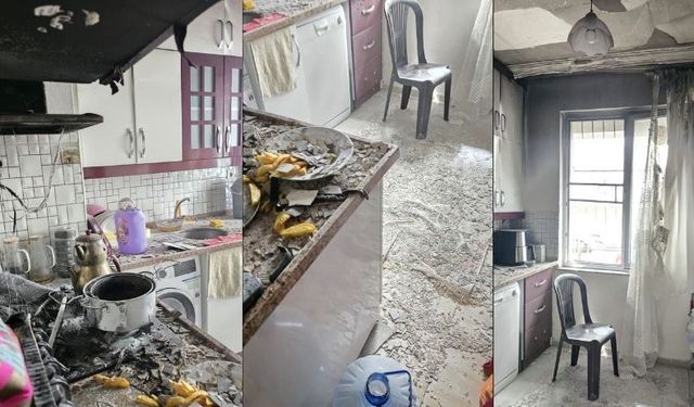 Kahramanmaraş’ta Davlumbaz Patladı, Mutfakta Yangın Çıktı