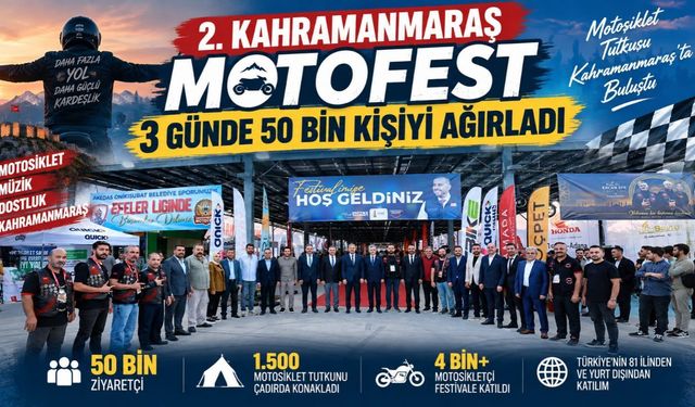 Kahramanmaraş Motofest 50 Bin Kişiyi Ağırladı! Festival Coşkusu Üç Gün Sürdü