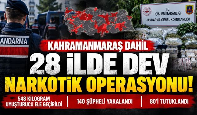 Kahramanmaraş Dahil 28 İlde Dev Narkotik Operasyonu! 80 Tutuklama