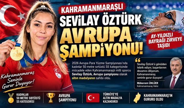 Kahramanmaraşlı Sevilay Öztürk Avrupa Şampiyonu! Ay-Yıldızlı Bayrağı Zirveye Taşıdı