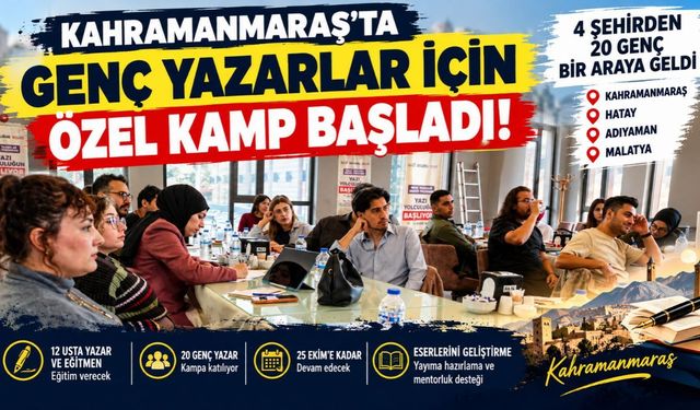 Kahramanmaraş’ta Genç Yazarlar İçin Özel Kamp Başladı! 4 Şehirden 20 Genç Bir Araya Geldi