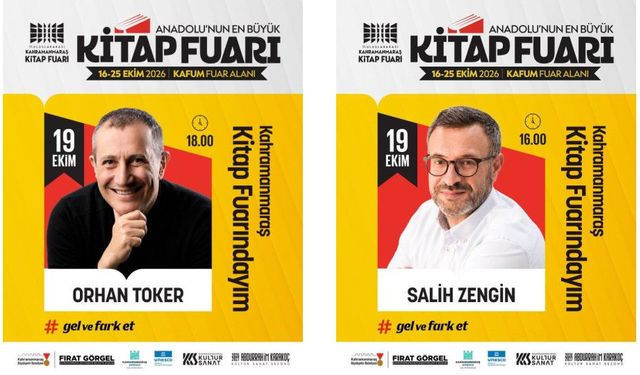Kahramanmaraş Kitap Fuarı’nda 19 Ekim Programı: Salih Zengin ve Orhan Toker KAFUM’da!