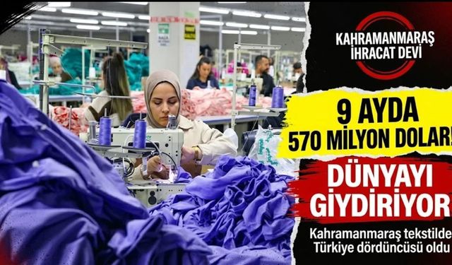 Tekstilde Türkiye’nin Lokomotifi: Kahramanmaraş’tan 9 Ayda 570 Milyon Dolarlık Dev İhracat!