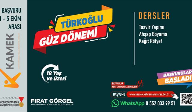 Kahramanmaraş’ta Çocuk ve Yetişkinlere Özel Kurslar! KAMEK Başvuruları Başladı