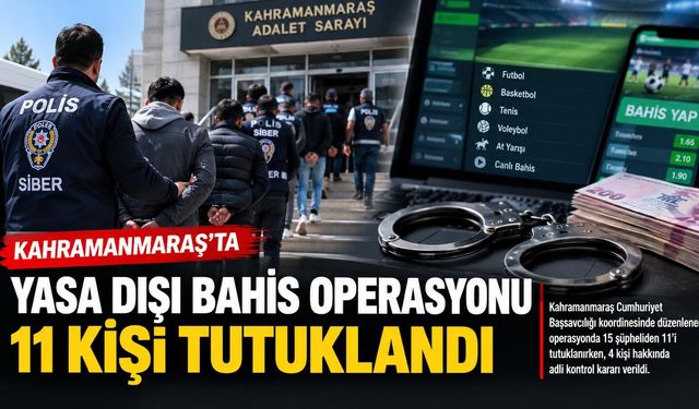 Kahramanmaraş’ta yasa dışı bahis baskını! 15 şüpheli gözaltında