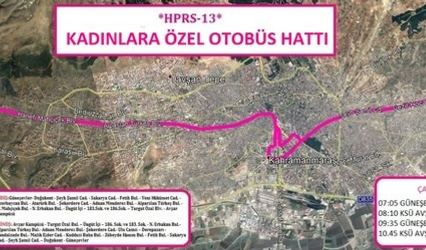 Kahramanmaraş'ta Kadınlara Özel Pembe Otobüs