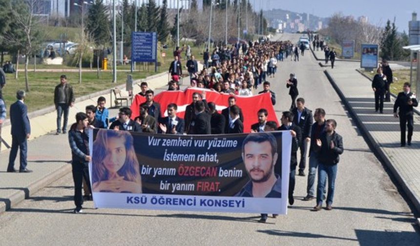 KSÜ'de Fırat Çakıroğlu ve Özgecan Aslan Eylemi