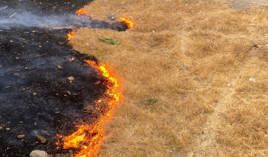 Kahramanmaraş'ta anız yangını itfaiye ekipleri tarafından kontrol altına alındı!