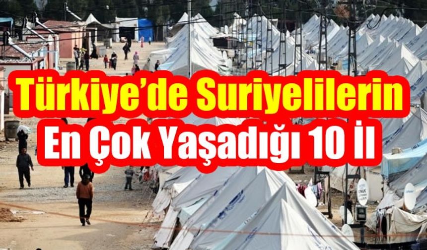 Türkiye'de Suriyelilerin en fazla yaşadığı 10 il