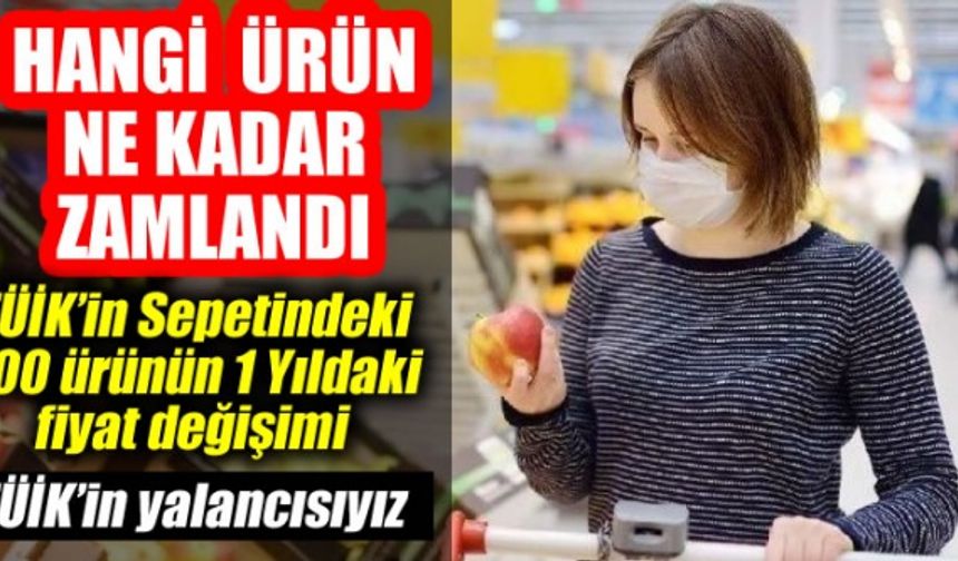 TÜİK Sepetinde A'dan Z’ye 400 üründeki bir yıllık fiyat değişimi