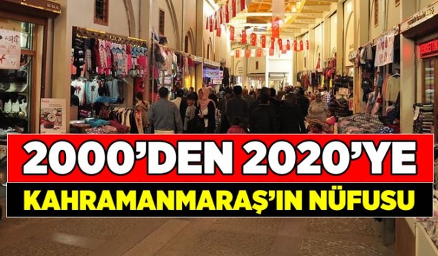 Kahramanmaraş'ın Nüfusu 2000'den 2020'ye