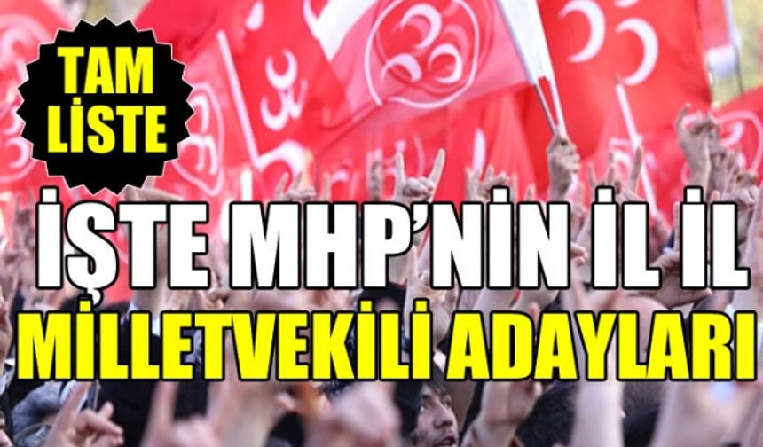 24 Haziran MHP il il (tüm iller) aday listesi 24 Haziran 2018