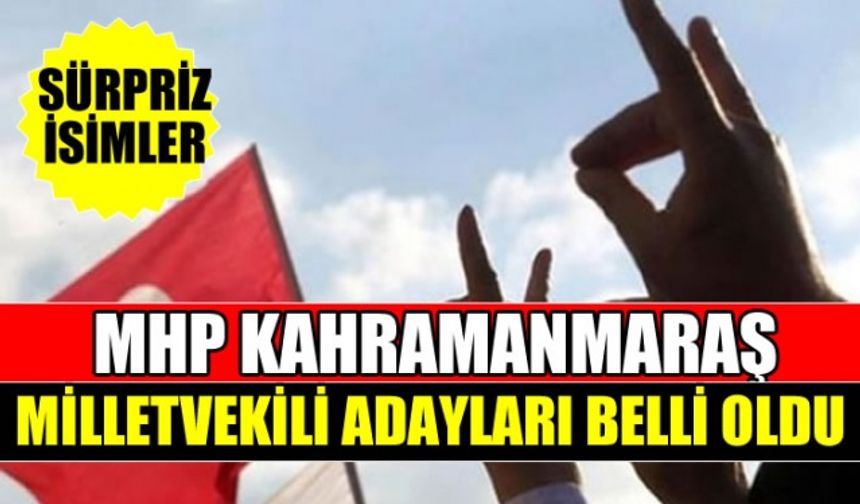 MHP Kahramanmaraş Milletvekili Adayları 24 Haziran