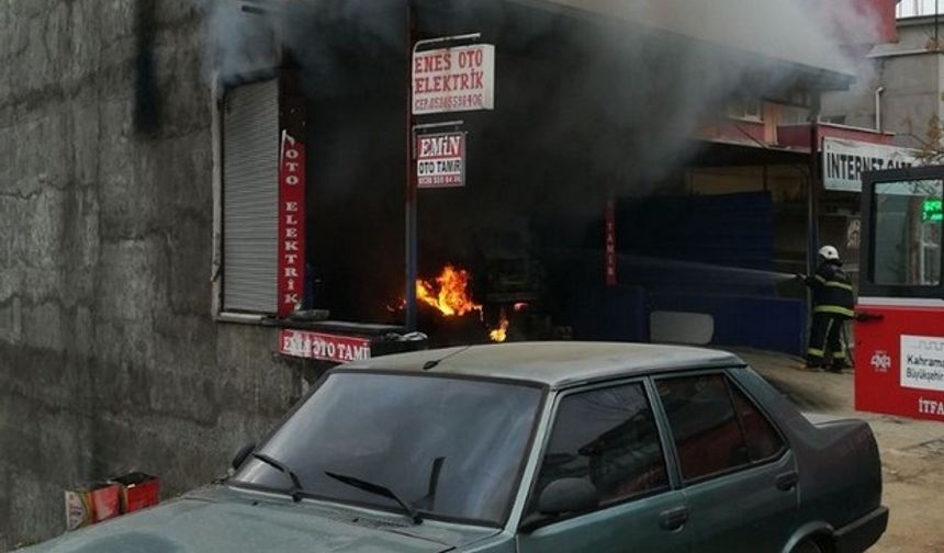 Kahramanmaraş'ta Bir iş yerinde çıkan yangın büyük panik yarattı