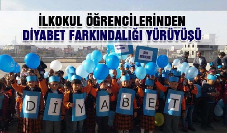 İlkokul öğrencilerinden diyabet farkındalığı yürüyüşü