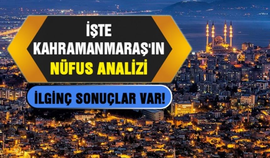 Türkiye ve Kahramanmaraş'ın yaş ve cinsiyet grubuna göre nüfusu