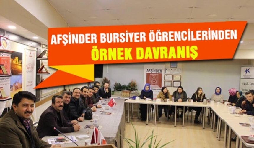 AFŞİNDER bursiyer öğrencilerinden örnek davranış