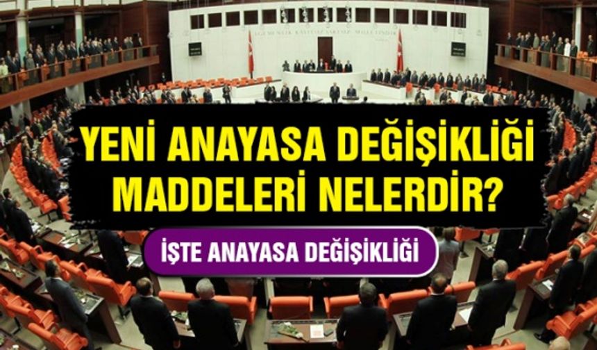 Yeni Anayasa değişikliği maddeleri nelerdir? İşte Anayasa değişikliği maddeleri