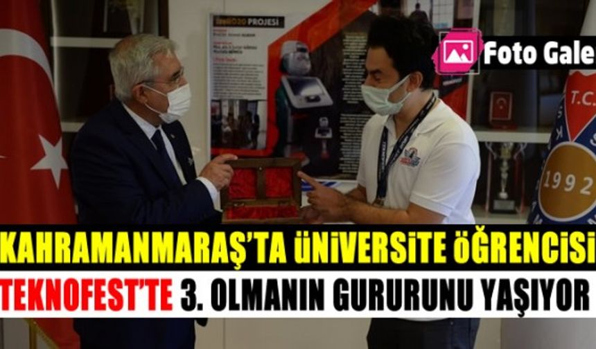 Kahramanmaraş'ta üniversite öğrencisi TEKNOFEST'te dereceye girdi