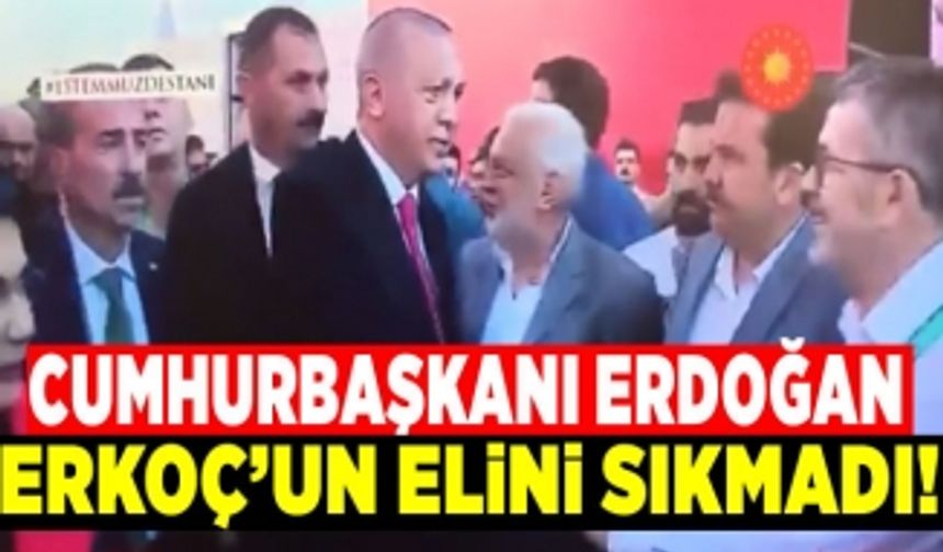 Başkan Erdoğan, Erkoç'un elini sıkmadı