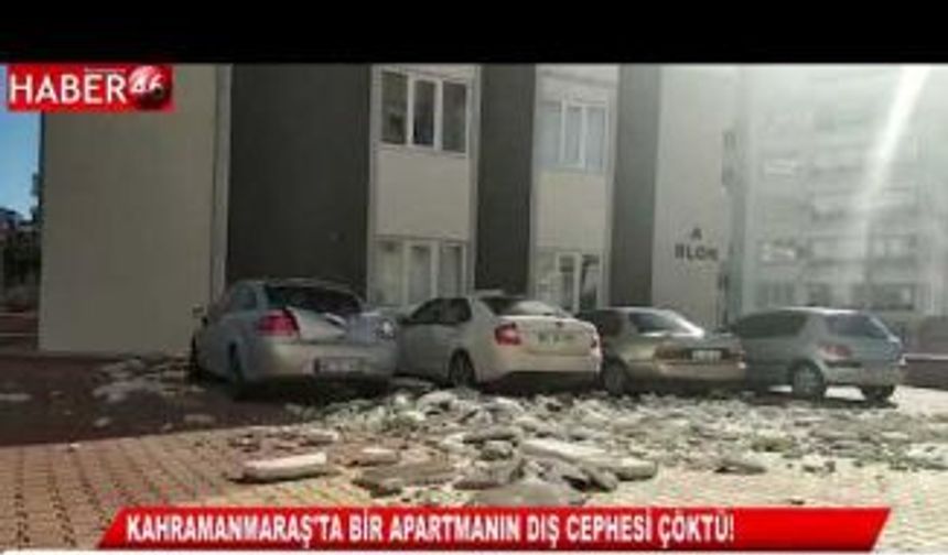 Kahramanmaraş'taki Kaplan sitesinin dış cephesi çöktü