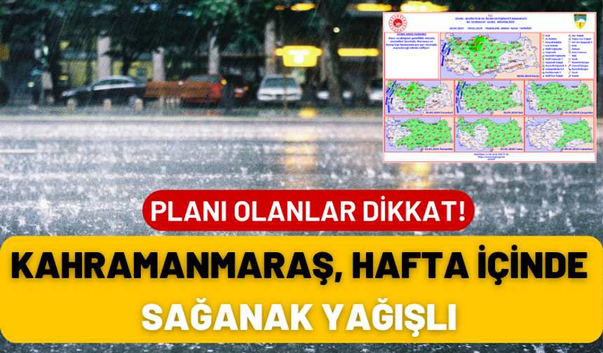 Kahramanmaraş'a Gök Gürültülü Bahar Yağmurları Geliyor!