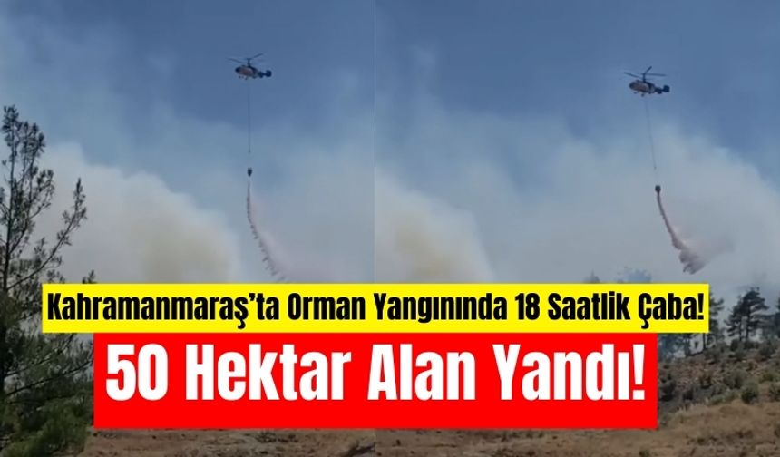 Kahramanmaraş’ta 18 Saatlik Yangın Mücadelesi: 50 Hektar Orman Yandı!