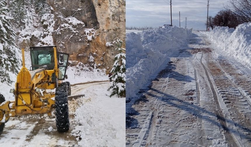 Kahramanmaraş'ın Kuzeyinde Karla Mücadele Sürüyor!