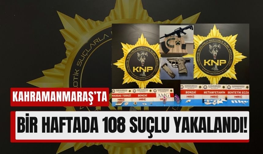 Uyuşturucu, Hırsızlık ve Ruhsatsız Silah! Kahramanmaraş’ta 68 Kişi Tutuklandı