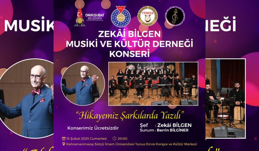 Kahramanmaraş'ta Hikayemiz Şarkılarda Yazılı temalı müzik ziyafeti