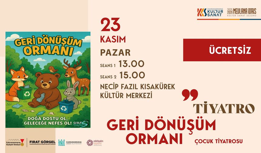 Kahramanmaraş’ta 'Geri Dönüşüm Ormanı' Çocuklarla Buluşuyor