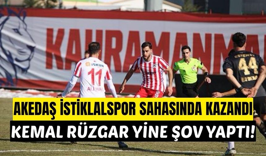 Kahramanmaraş'ın gururu Akedaş İstiklalspor Sahasında Kazandı: 2-0
