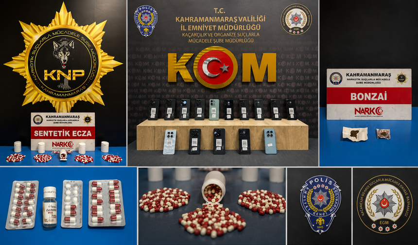 Kahramanmaraş'ta KOM ve Narkotik Ekiplerinden Peş Peşe Başarılı Operasyonlar