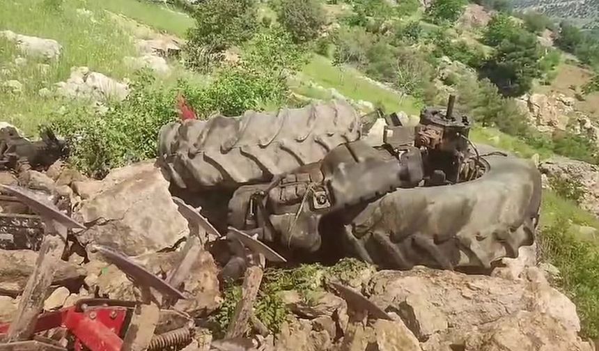 Kahramanmaraş’ta Traktör Uçuruma Yuvarlandı! Sürücü Atlayarak Kurtuldu