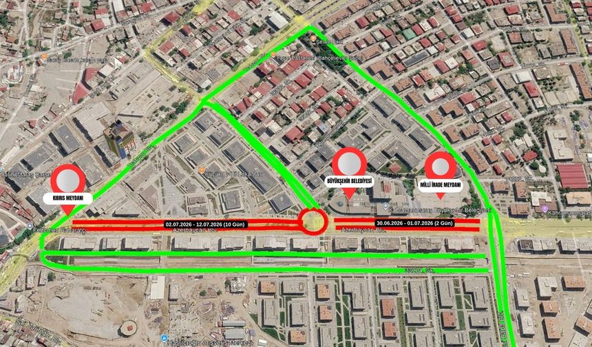 Kahramanmaraş Azerbaycan Bulvarı’nda 10 Günlük Yol Kapanışı