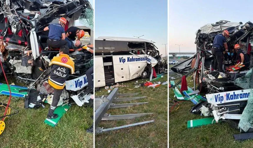 Kahramanmaraş Firmasına Ait Yolcu Otobüsü Kaza Yaptı! 13 Yaralı, 4'ünün Durumu Ağır