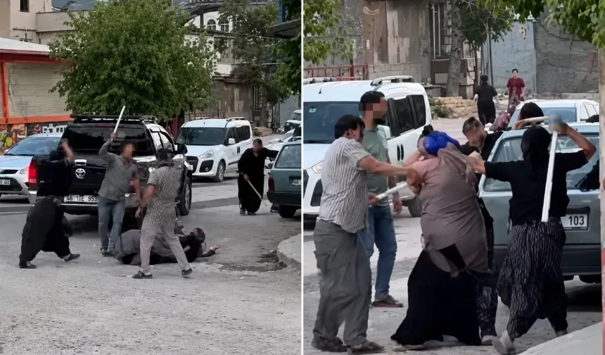 Kahramanmaraş'ta Kadınlar Sokakta Birbirine Girdi! Sopalı Kavga Hastanede Bitti