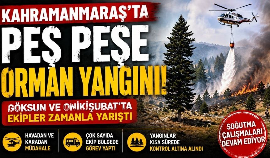 Kahramanmaraş Göksun ve Onikişubat'ta Peş Peşe Orman Yangını!