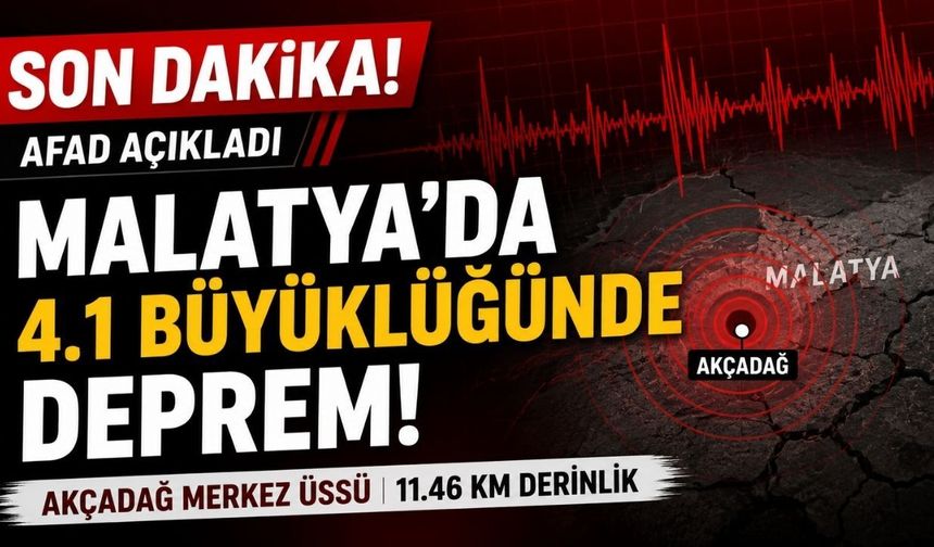 Malatya Akçadağ'da 4.1 Büyüklüğünde Deprem! Sarsıntı Çevre İllerde de Hissedildi