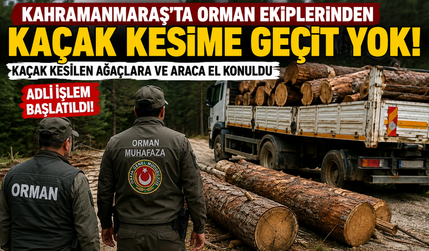 Kahramanmaraş'ta Kaçak Ağaç Kesimine Operasyon!