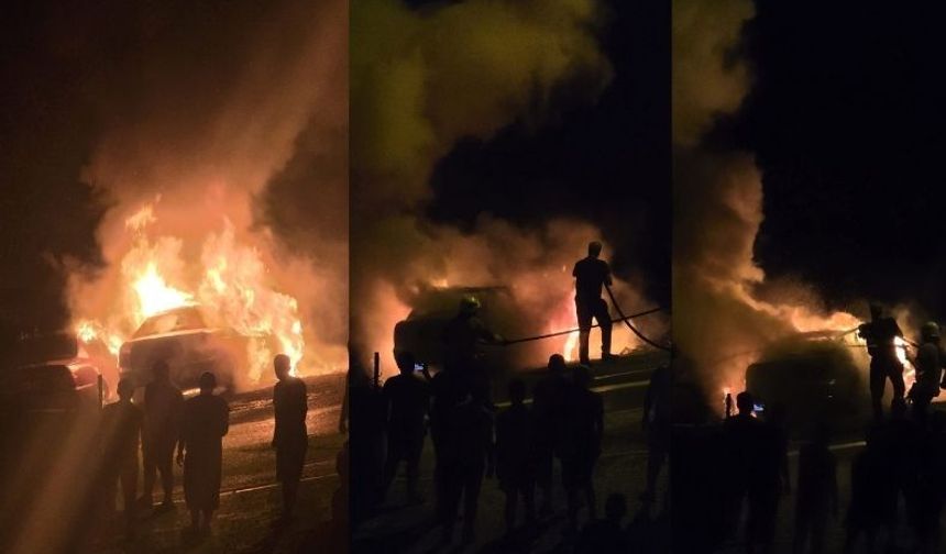 Sabaha Karşı Alevlere Teslim Oldu! Kahramanmaraş’ta Araç Yangını