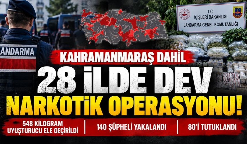 Kahramanmaraş Dahil 28 İlde Dev Narkotik Operasyonu! 80 Tutuklama
