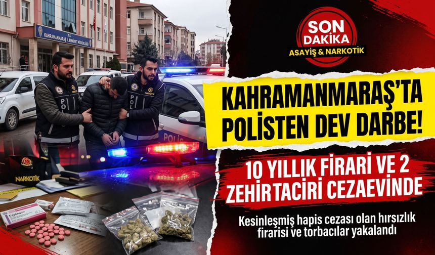 Kahramanmaraş Polisi Suçlulara Göz Açtırmıyor: Firari Hükümlü ve Torbacılar Yakalandı