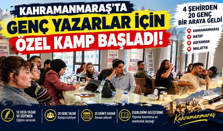 Kahramanmaraş’ta Genç Yazarlar İçin Özel Kamp Başladı! 4 Şehirden 20 Genç Bir Araya Geldi