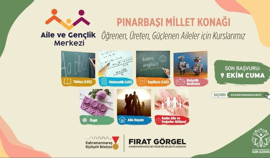 Kahramanmaraş Pınarbaşı Millet Konağı’nda Yeni Eğitim Dönemi Başlıyor