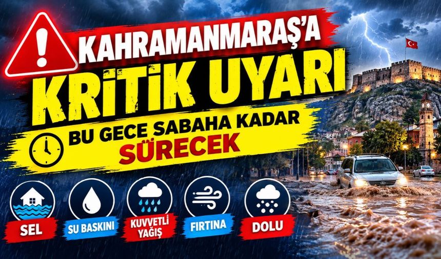 Kahramanmaraş İçin Kritik Uyarı! Gece Başlayacak Kuvvetli Yağış Sel Tehlikesini Beraberinde Getiriyor