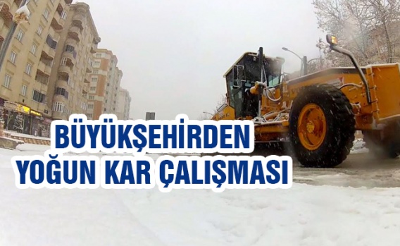 Büyükşehirden yoğun kar çalışması