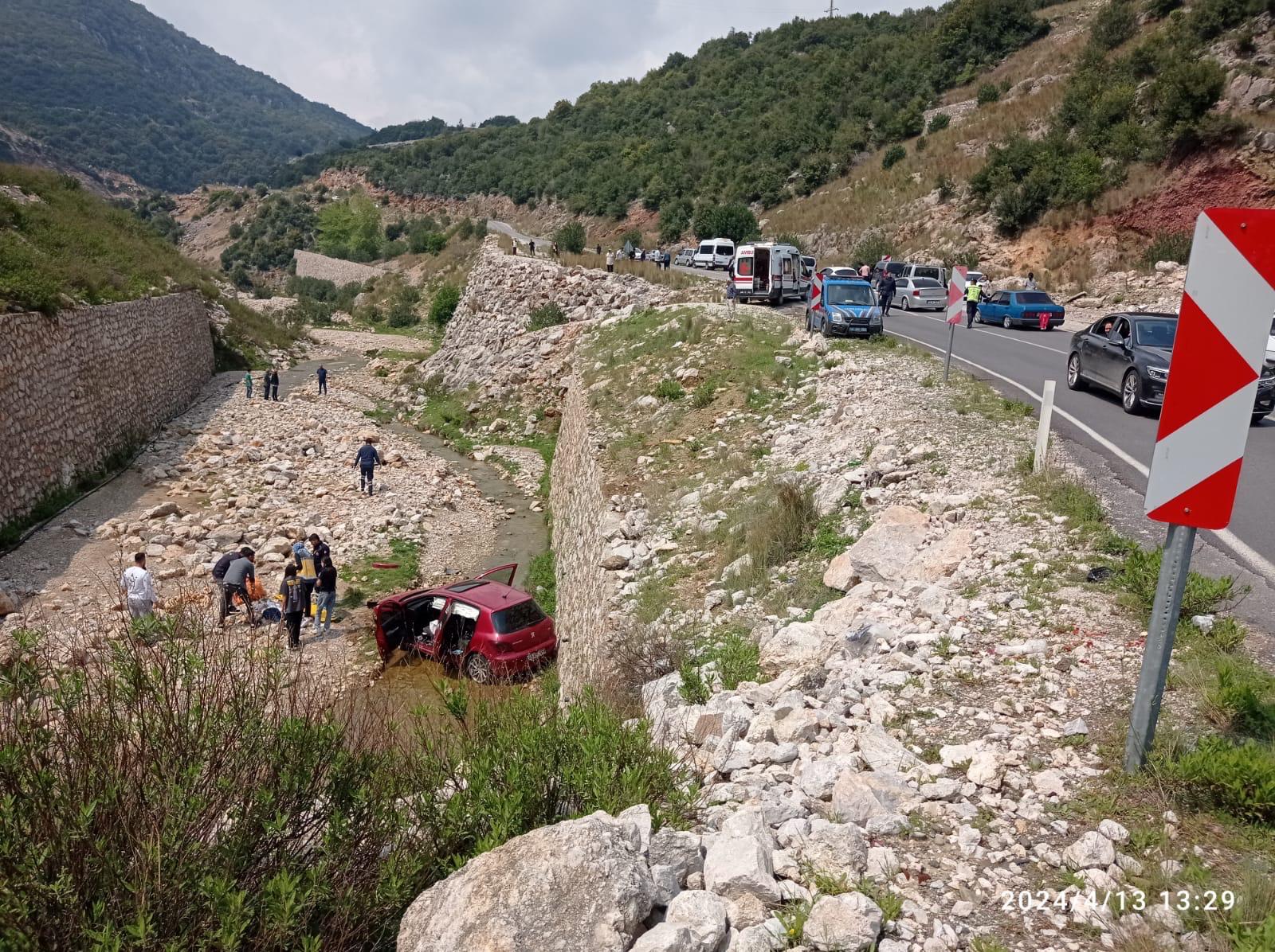 Kahramanmaraş'ta Kontrolden Çıkan Otomobil Menfeze Uçtu!